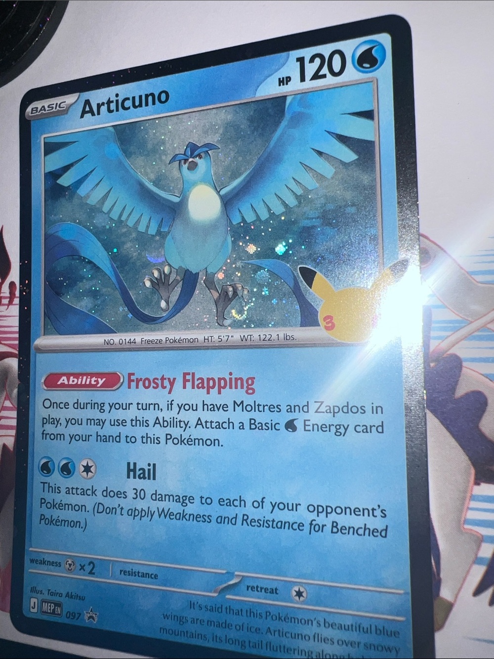 Pokemon Articuno Blue Holographic Ice Bird Card
